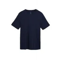 T-Shirt με Κλειστή Στρογγυλή Λαιμόκοψη Σκούρο Μπλε από 100% βαμβάκι S Marks & Spencer
