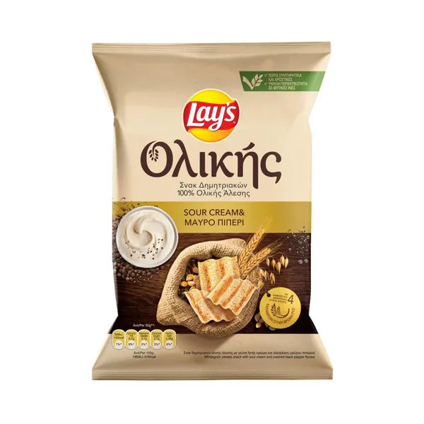 τσιπς Ολικής sour cream & μαύρο πιπέρι 95g