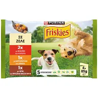 Friskies Adult Υγρή Τροφή Σκύλου Βοδινό Κοτόπουλο Αρνί 4x85gr