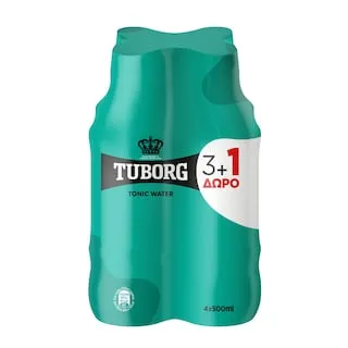 Tonic Water Φιάλη Tuborg 4x500 ml 3+1 Δώρο