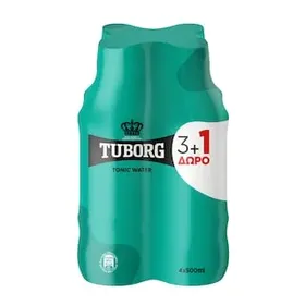 Tonic Water Φιάλη Tuborg 4x500 ml 3+1 Δώρο