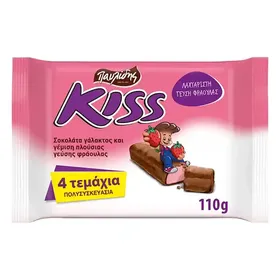 Kiss Σοκολάτα Φράουλα Οικογενειακή Συσκευασία 4x27,5γρ.