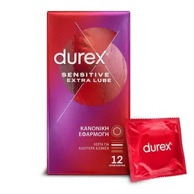 Durex Sensitive Προφυλακτικά Extra Lube 12τεμ.