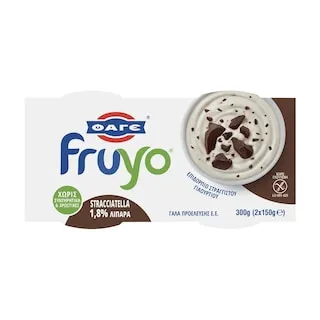FRUYO Επιδόρπιο Στραγγιστού Γιαουρτιού 1.8% Στρατσιατέλα 2x150g