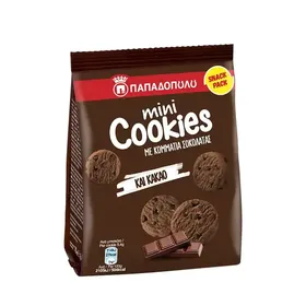 Παπαδοπούλου Cookies Μπισκότα Με Κομμάτια Διπλής Μαύρης Σοκολάτας 70γρ.