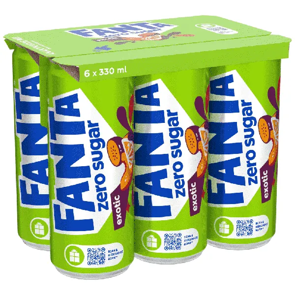 Fanta Zero Sugar 330ml (6τεμ.)