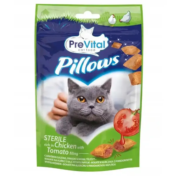 Prevital Σνακ Γάτας Pillow Κοτόπουλο & Ντομάτα 60γρ.