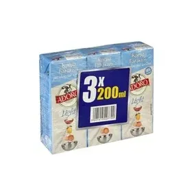ADORO Κρέμα Γάλακτος Light 18% Συσκευασία 3*200ml