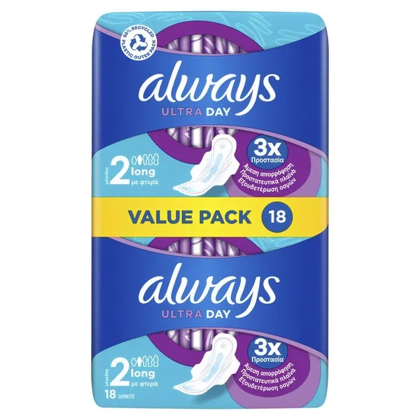 ALWAYS Ultra Day Σερβιέτες Super 18τεμ.