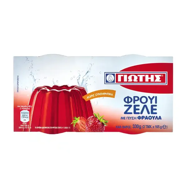 Γιώτης Φρουί Ζελέ Φράουλα Χωρίς Φρούτα 2x165γρ.