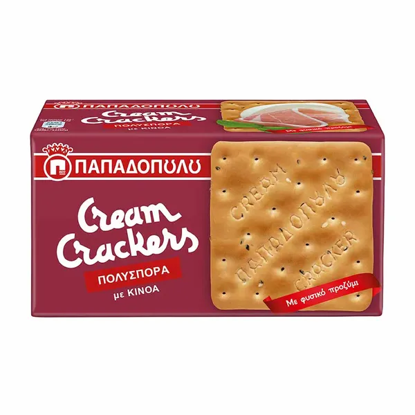Παπαδοπούλου Cream Crackers Πολύσπορα Με Κινόα 195γρ.