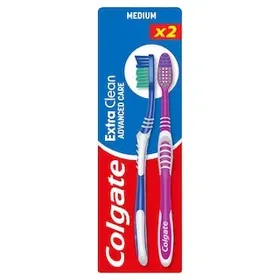 COLGATE Οδοντόβουρτσα Extra Clean Μέτρια 2 Τεμάχια