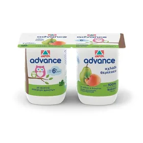 ADVANCE Επιδόρπιο Γιαουρτιού Αχλάδι Βερίκοκο 2x140g