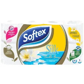 SOFTEX® Silk Vanilla Breeze αρωματικό χαρτί υγείας 3 φύλλων 8άρι
