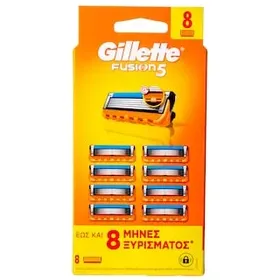 GILLETTE Fusion 5 Ανταλλακτικές Κεφαλές Ξυρίσματος 8τεμ