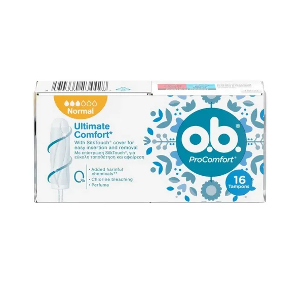 o.b. PROCOMFORT™ Normal Ταμπόν Με Μοναδικό Κάλυμμα Μεταξένιας Απαλότητας