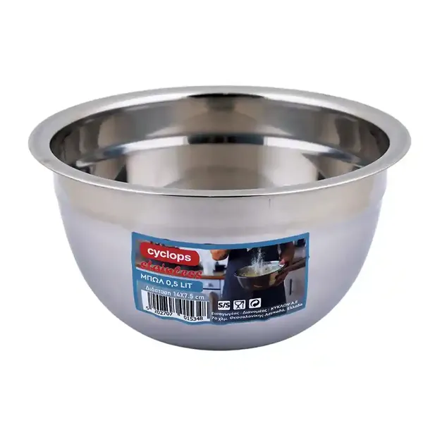 Μπωλ inox stainless ΚΥΚΛΩΨ 16X8,5εκ. 1λίτ.