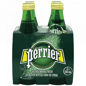 Perrier Ανθρακούχο Φυσικό Μεταλλικό Νερό Φιάλη 4x330ml