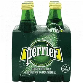 Perrier Ανθρακούχο Φυσικό Μεταλλικό Νερό Φιάλη 4x330ml