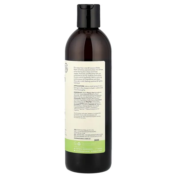 SUKIN Φυσικό Αφρόλουτρο Σώματος Botanical με Λάιμ και Καρύδα 500 ml