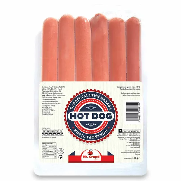 MrGrand Λουκάνικα Hot Dog 480γρ.