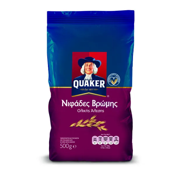 QUAKER Νιφάδες Βρώμης Σακούλα 500g