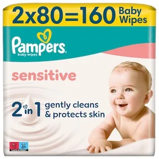 PAMPERS Μωρομάντηλα Sensitive 2x80 Τεμάχια