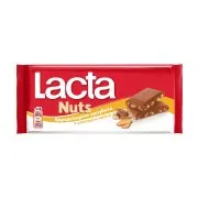 LACTA Nuts Σοκολάτα Γάλακτος με Καραμελωμένο Αμύγδαλο & Αλατισμένο Κράκερ 85g