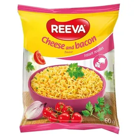 Reeva Instant Noodles Με Τυρί & Μπέικον 60γρ.