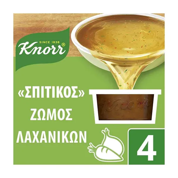 Knorr Σπιτικός Ζωμός Λαχανικών Χωρίς Γλουτένη 4x28γρ.