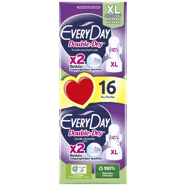 Everyday Σερβιέτες Double Dry Extra Long