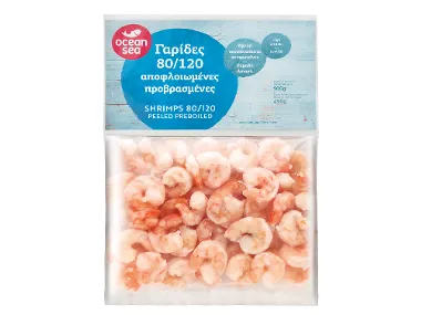 Γαρίδες 80/120 αποφλοιωμένες προβρασμένες 500 g (450 g)