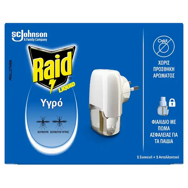Raid Εντομοαπωθητικό Υγρό Σετ 30 Νύχτες 21ml.