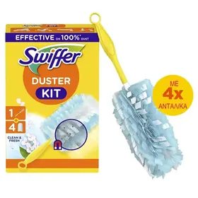 Swiffer Duster Kit Έτοιμη Λαβή +4 Φτερά Ξεσκονίσματος Ανταλλακτικά Fresh