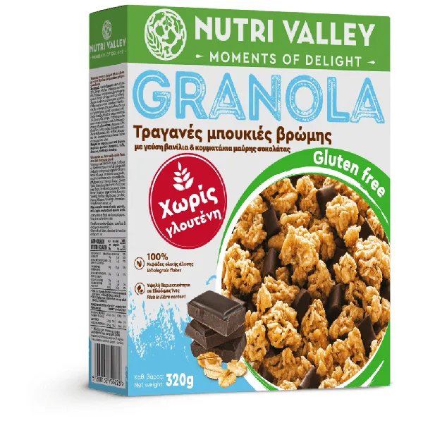 granola βανίλια σοκολάτα χωρίς γλουτένη