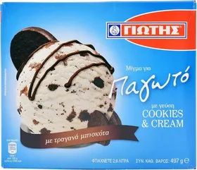 μίγμα για παγωτό Cookies & cream με τραγανά μπισκότα