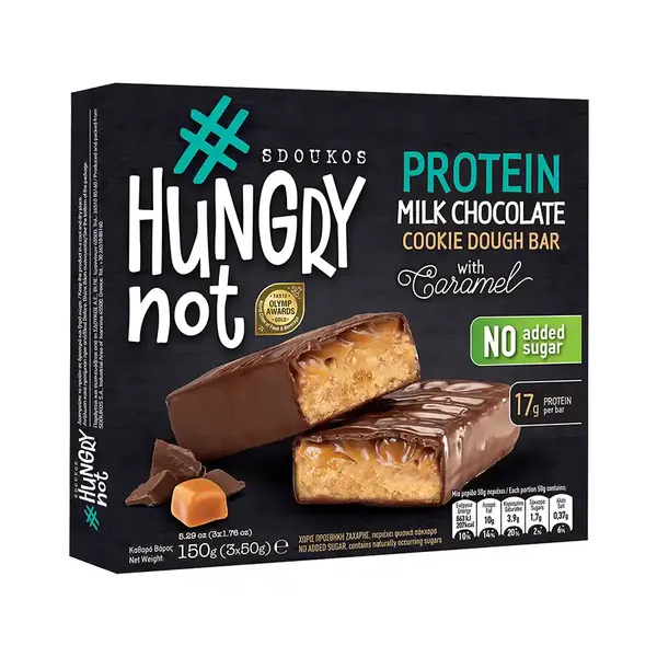 Hungry Not Protein Μπάρες Cookie Dough Με Σοκολάτα Γάλακτος 3x50γρ.