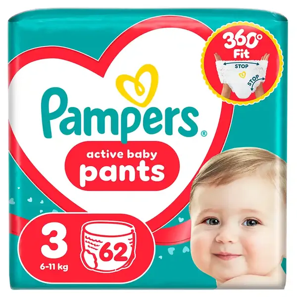 Pampers Pants Πάνες Βρακάκι No3 (6-11kg.) Jumbo Pack 62τεμ.