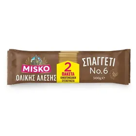 MISKO Σπαγγέτι Νο6 Ολικής Άλεσης 2x500g