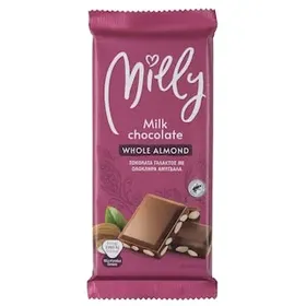 MILLY Σοκολάτα Γάλακτος με Αμύγδαλα 200g