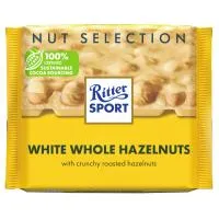 Σοκολάτα λευκή με ολόκληρα φουντούκια, Ritter Sport 100g
