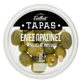 EXCELLENT TAPAS Ελιές Πράσινες Γεμιστές με Αμύγδαλο 150g