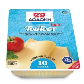 Τυρί του τοστ ΔΩΔΩΝΗ light 200γρ. σε φέτες