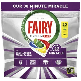 FAIRY Platinum Plus Miracle Κάψουλες Πλυντηρίου Πιάτων Λεμόνι 20τεμ.