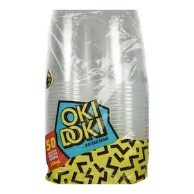 OKI DOKI Ποτήρια Πλαστικά Διάφανα 240ml 50 Τεμάχια