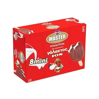 MASTER ION Παγωτό Ξυλάκι με Σοκολάτα Γάλακτος 8x35g