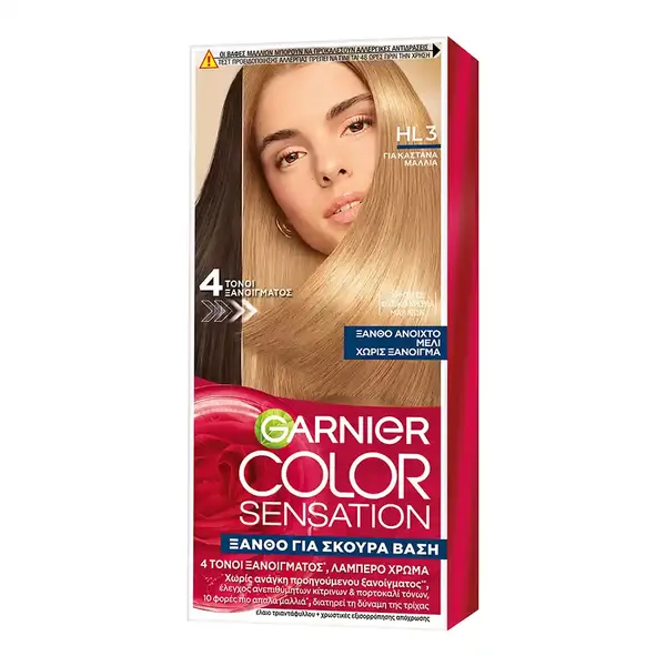 L'oreal Garnier Color Sensation Βαφή Μαλλιών NoHL3 Ξανθό Ανοιχτό Μελί 40ml.