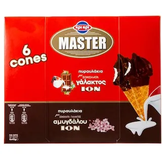 MASTER ION Παγωτό Πυραυλάκια Σοκολάτα Γάλακτος & Αμυγδάλου 6x45g