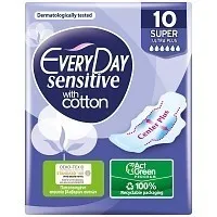 EveryDay Σερβιέτες Sensitive Ultra Plus Super With Cotton 10 τεμ.