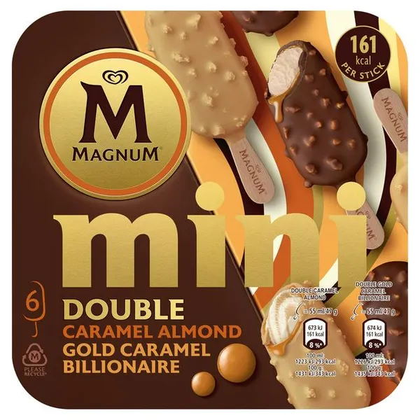 MAGNUM MINI DOUBLE CARAMEL ALMOND GOLD CARAMEL BILLIONAIRE